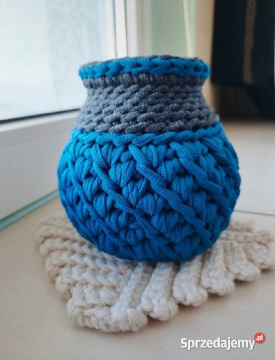 Wazon dekoracyjny crochet z dywanem ręcznie Dom i Ogród