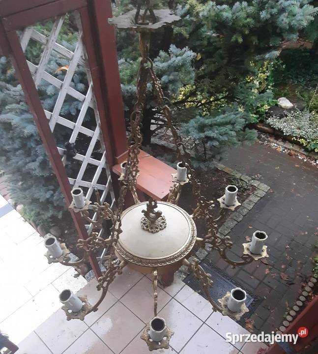 Żyrandol mosiężny 9 ramienny Pozostałe Poznań