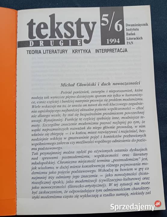 Teksty drugie 56 2930 1994 r Dwumiesięcznik PAN Koźminek