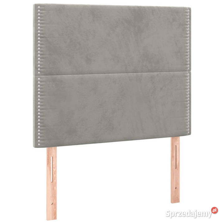 Łóżko kontynentalne z materacem i LED szare 128cm