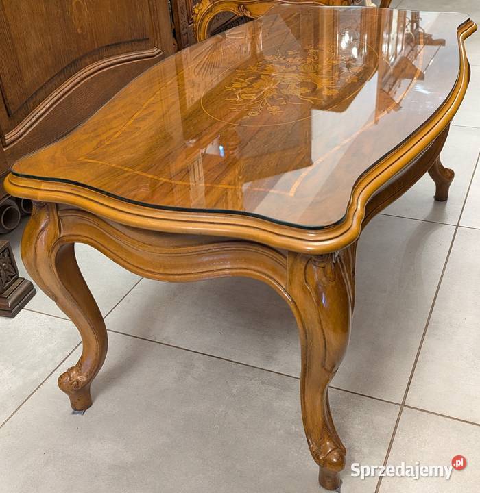 Piękny stolik ludwikowski orzech intarsje sklep Dąbrowa Górnicza