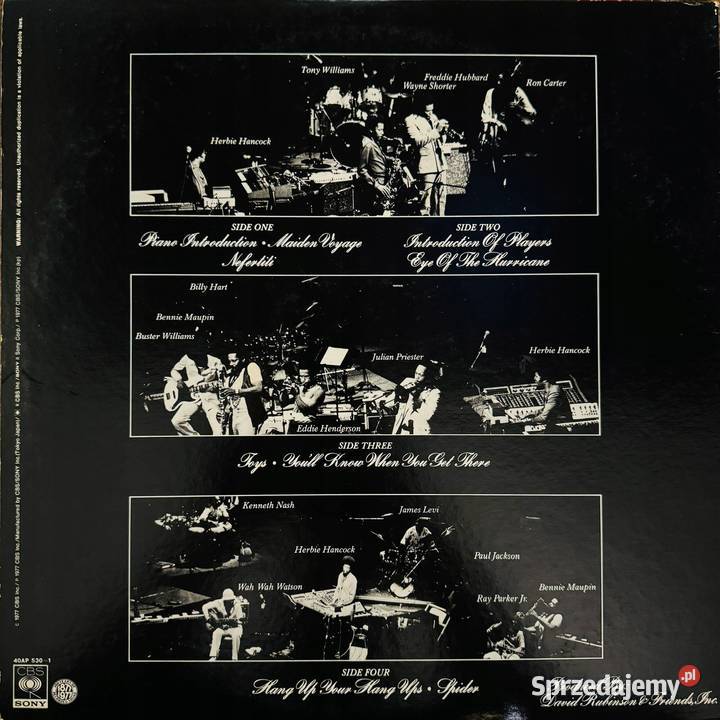 Herbie Hancock VSOP 2LP EXNM Japan Obi LP 1977 jazz Płyty i kasety pomorskie Gdańsk