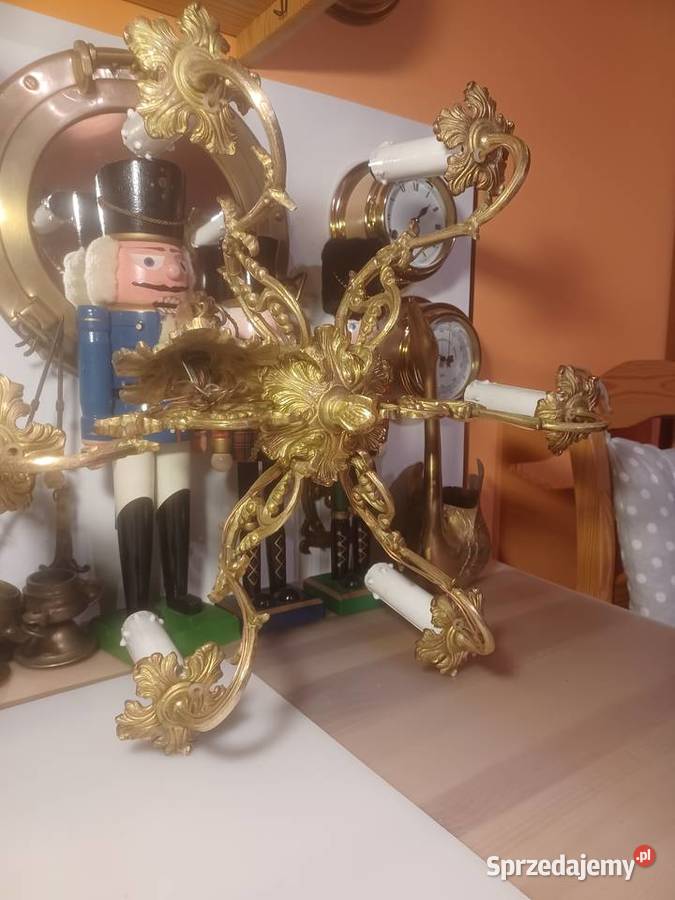 Piękny mosiężny żyrandol Lampa wisząca Poznań
