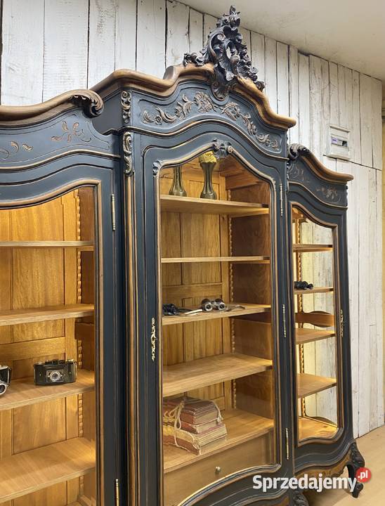 BIBLIOTEKA 3drzwiowa witryna antracyt Ludwik XV Poznań