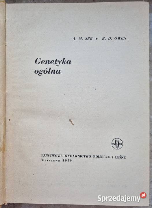 Genetyka ogólna A M R Srb Owen fa