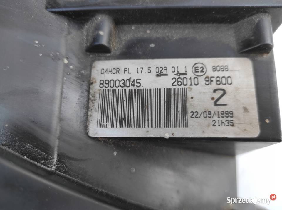 LAMPA PRZEDNIA PRAWA NISSAN PRIMERA P11 KOMBI Nowy Tomyśl sprzedam