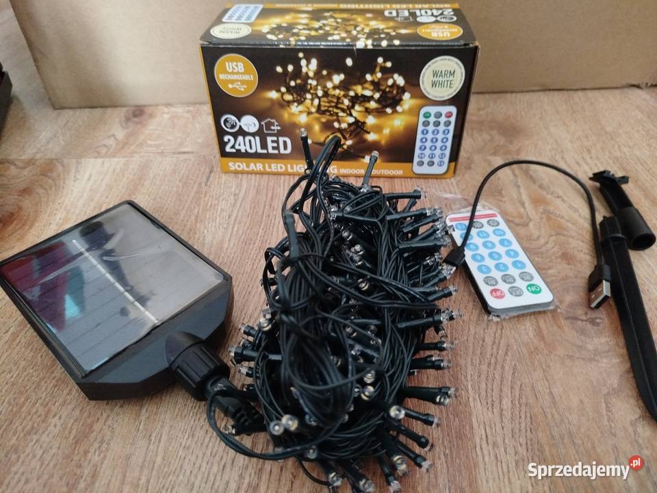 SLampki choinkowe 2w1 solarne akumulator 240 LED Świebodzice