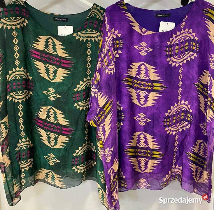 Bluzka jedwab natBoho3 5 kolorów XS XL Italy Białystok