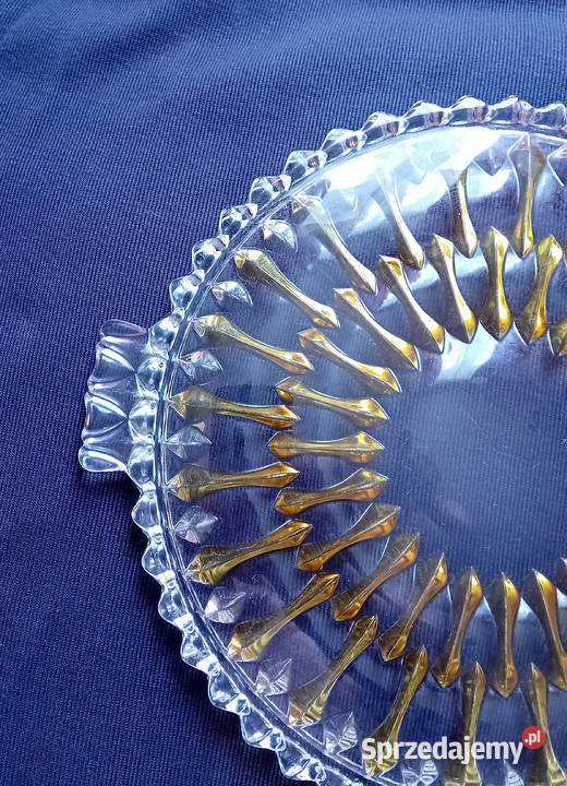 Patera tortownica Walther Glas szkło lazurowane Koźminek