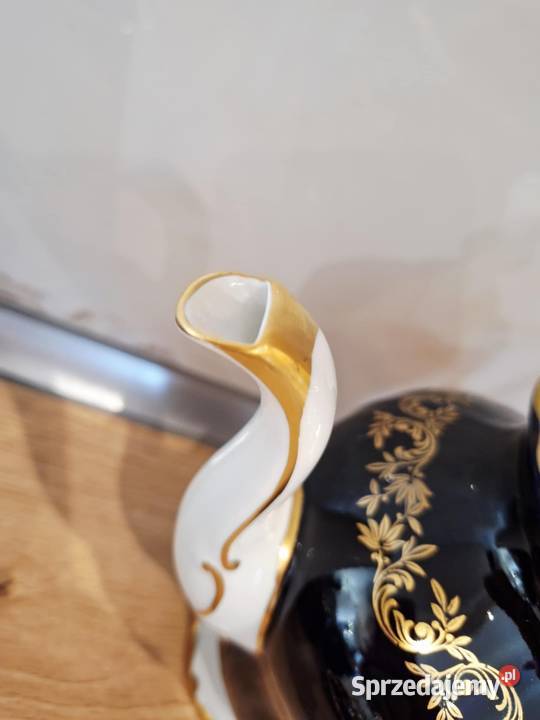 Weimar porcelana kobalt zloto Dzbanek kawa