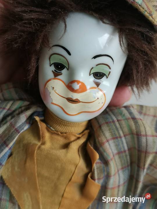 Lalka porcelanowa klaun vintage Toruń