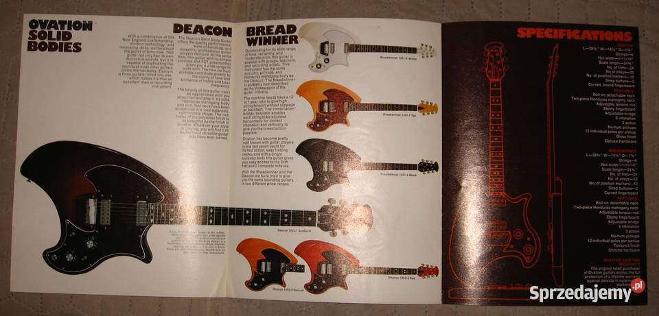 Ovation Magnum Deacon Viper Preacher broszury i Kępice