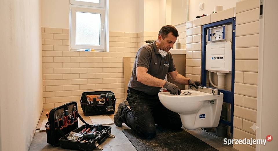 Położenie silikonu w kabinie wannie łazience Wrocław