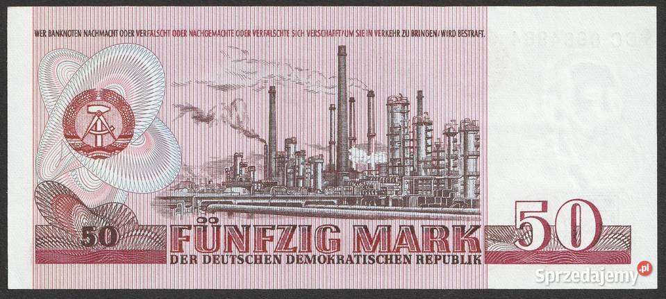 Niemcy NRD DDR 50 marek 1971 Engels stan bankowy łódzkie Łódź