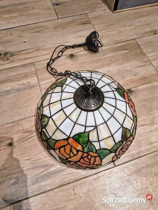 Tiffany lampa wisząca witrażowa kwiaty dolnośląskie Zaręba