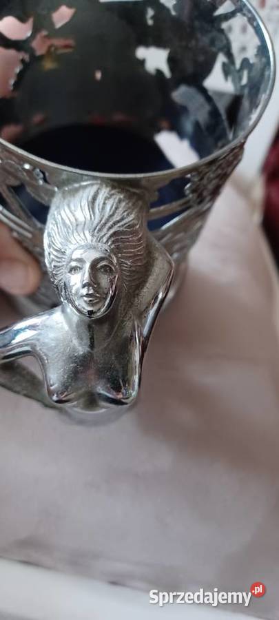 pozytywka kobaltowe szklo plastyczny koszyk z Poznań