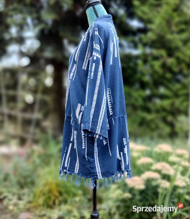 Niebieska granatowa narzutka PullBear boho niebieski zachodniopomorskie Szczecin
