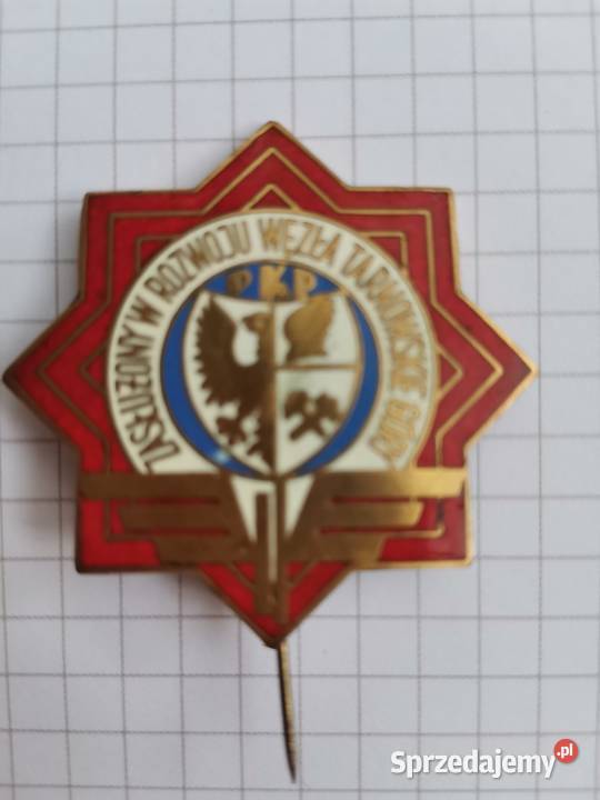 Stara duża unikatowa Śląska odznaka PKP śląskie Katowice