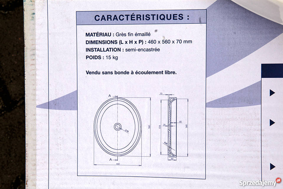 Umywalka nablatowa 5646 VASQUE O BLANC Hydraulika i armatura małopolskie Tarnowiec