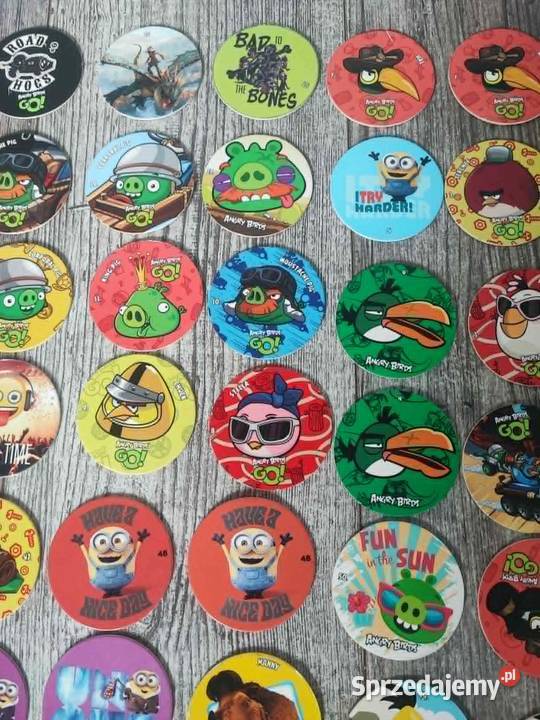 Zestaw 84 krążków tazos żetony Angry Birds Pozostałe