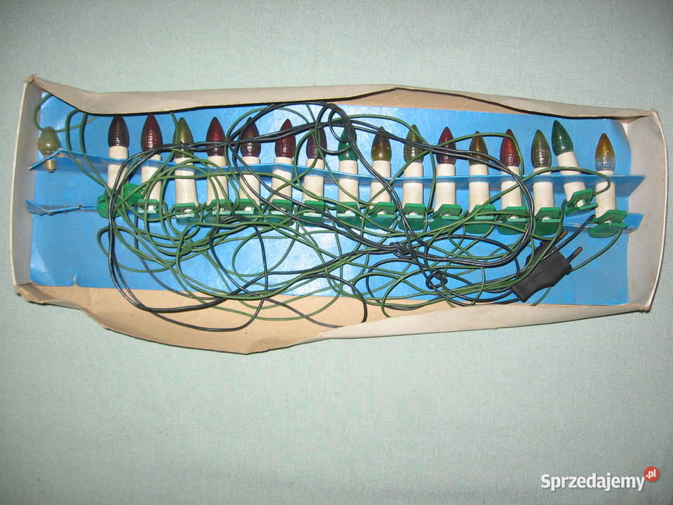 Lampki choinkowe tradycyjne żarówkowe stare PRL Dekoracje świąteczne Warszawa