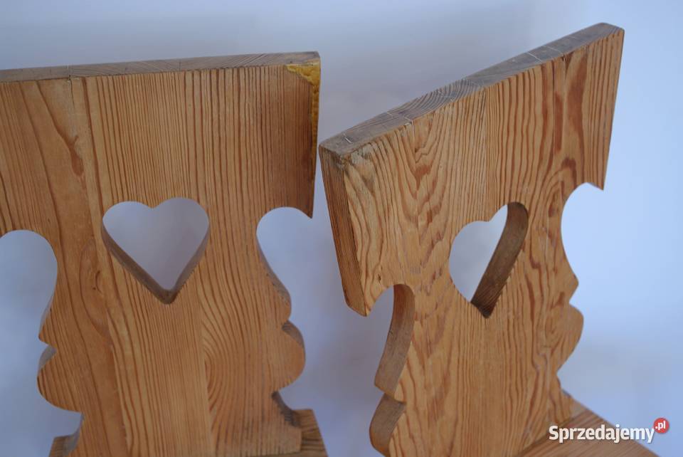 Krzesła drewniane Cepelia ludowe regionalne pomorskie Gdańsk
