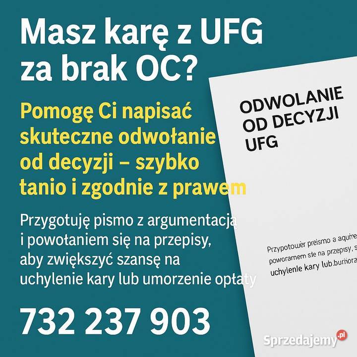 Masz karę z UFG Pomogę Ci ją umorzyć ODWOŁANIE