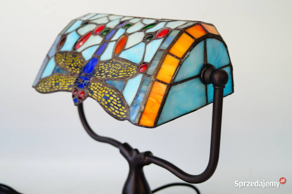 Lampka witrażowa styl Tiffany witraż na biurko Antyki Antyki, Sztuka, Kolekcje Gizałki