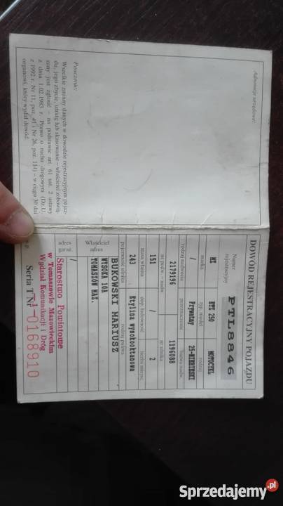 Rama Mz Etz 250 z dowodem rejestracyjnym Elementy nadwozia sprzedam