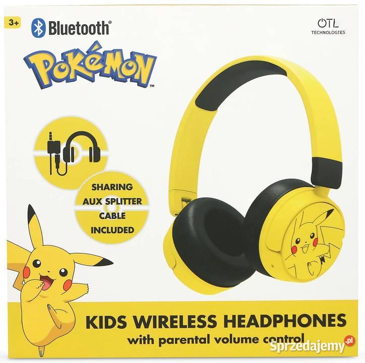 Pokemon Pikachu Słuchawki Nauszne Bezprzewodowe małopolskie Mogilany sprzedam