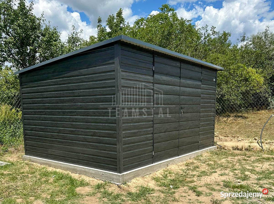 Schowek domek ogrodowy 4x3m brama dwuskrzydłowa