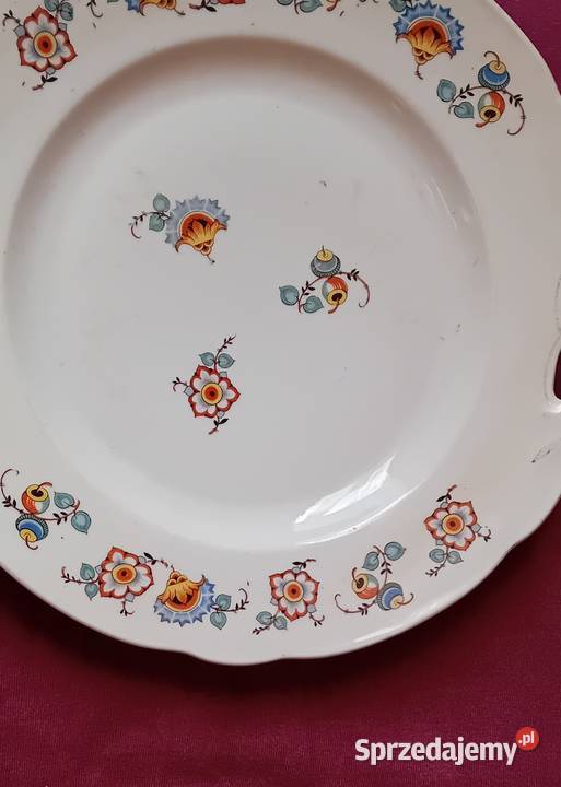 Patera art deco z dwoma uchwytami sygnowana wielkopolskie Koźminek
