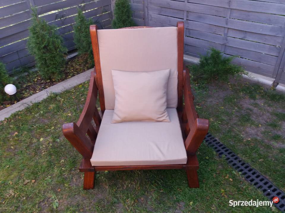 Drewniany fotel ogrodowy lubelskie Krasnobród