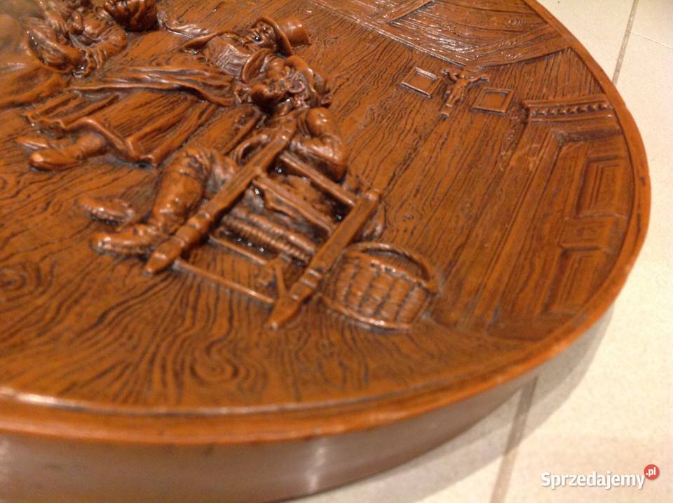 STARY OBRAZ PŁASKORZEŹBA Z WOSKU PSZCZELEGO Nowa Sól sprzedam