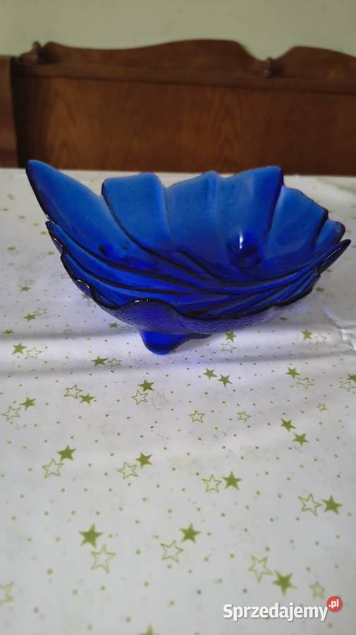 Kobaltowa patera PRL Porcelana i szkło Chorzew