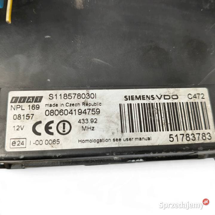 MODUŁ STEROWNIK BSI Fiat Panda II 51783783 Chełm