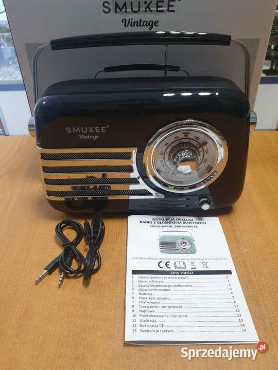 Radio przenośne Vintage Smukee czarny 5 W Bluetooth