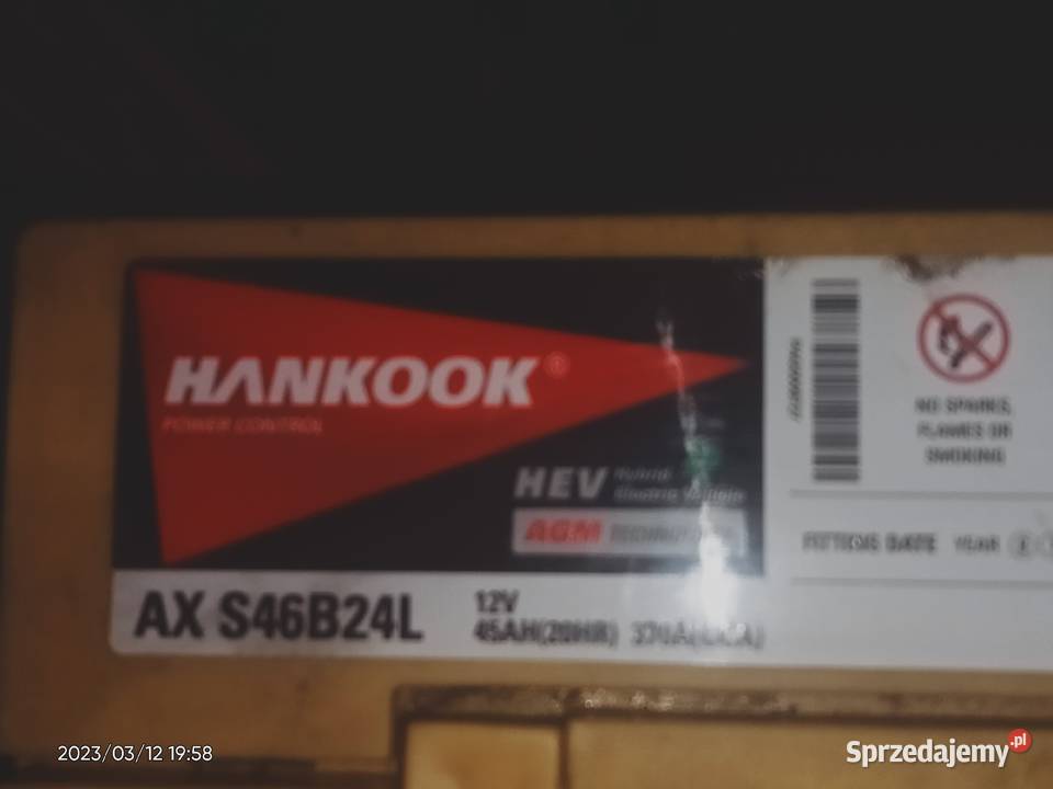 Akumulator Hahkook 45Ah 370A AGM osobowe Łódź