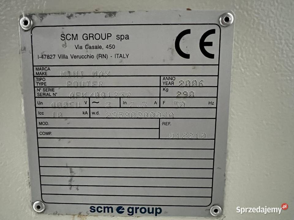 Frezarka górnowrzecionowa Minimax Router 800 Juszczyn sprzedam