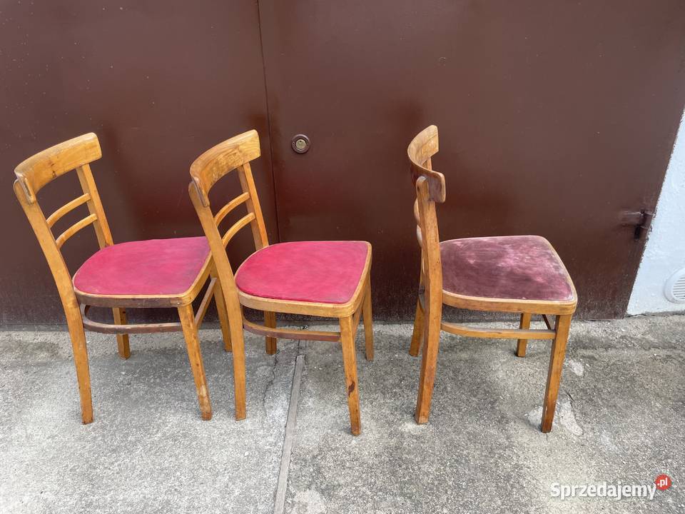 krzesło drewniane PRL Pruszcz Gdański sprzedam