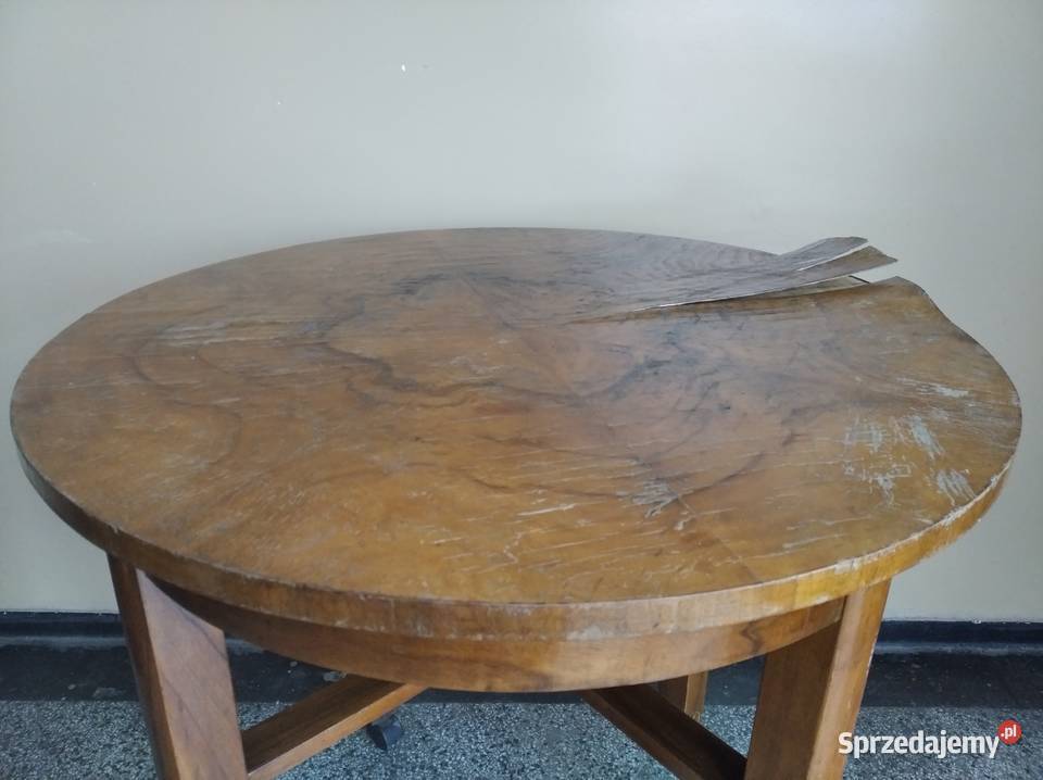 OKAZJA Stół Drewniany Stolik Okrągły Mały 73cm Stoły, krzesła, biurka Zabrze