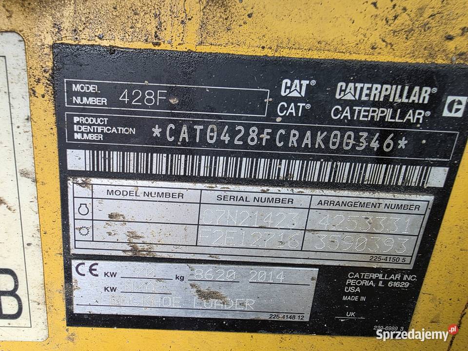 Caterpillar 428 F koparkoładowarka Cat 428 F