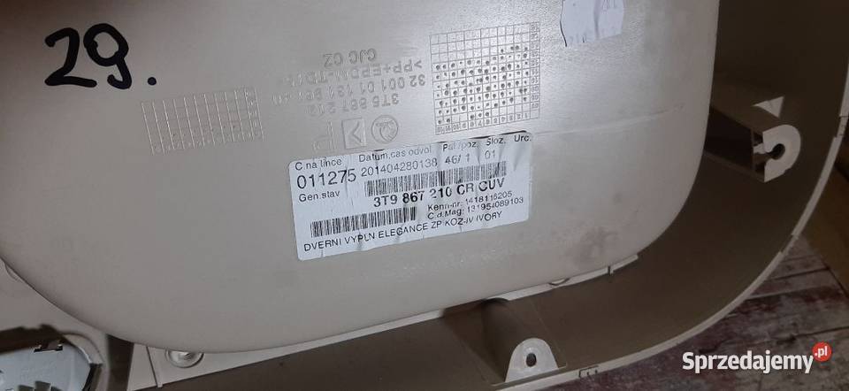 Boczek tapicerka drzwi skoda superb II prawy tył osobowe świętokrzyskie Włoszczowa sprzedam