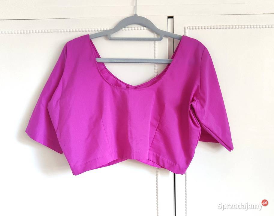 Indyjskie choli crop top gorset fuksja L różowy Szczecin