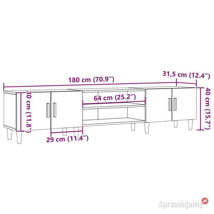 Szafka TV dąb artisan 180x315x40 materiał RTV Warszawa sprzedam