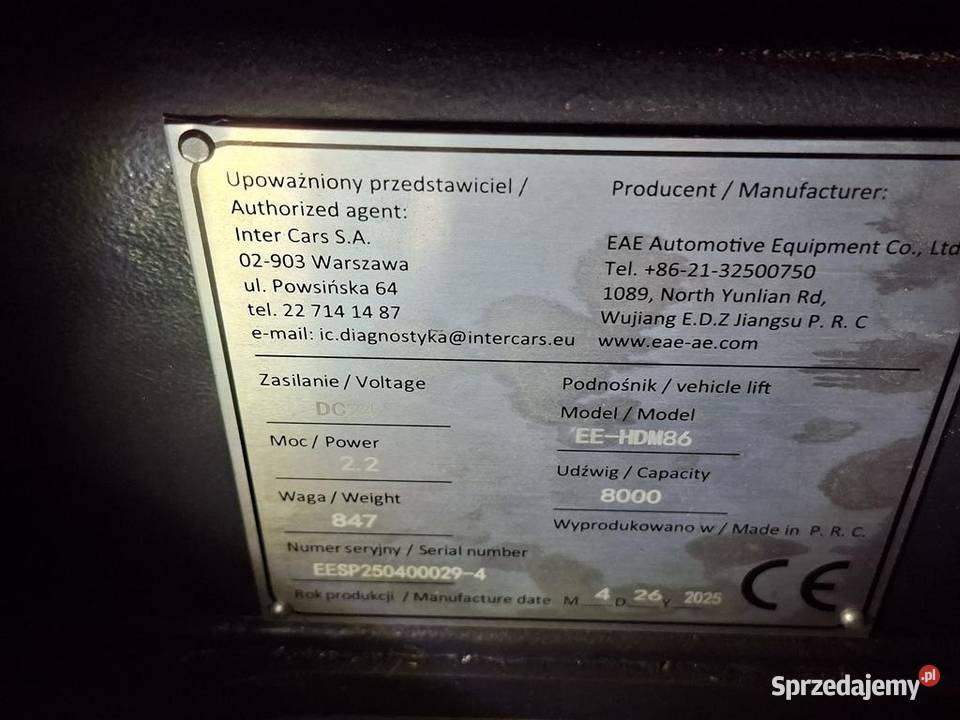 Mobilne kolumny podnośnikowe EVERT 4 udźwig Warszawa sprzedam