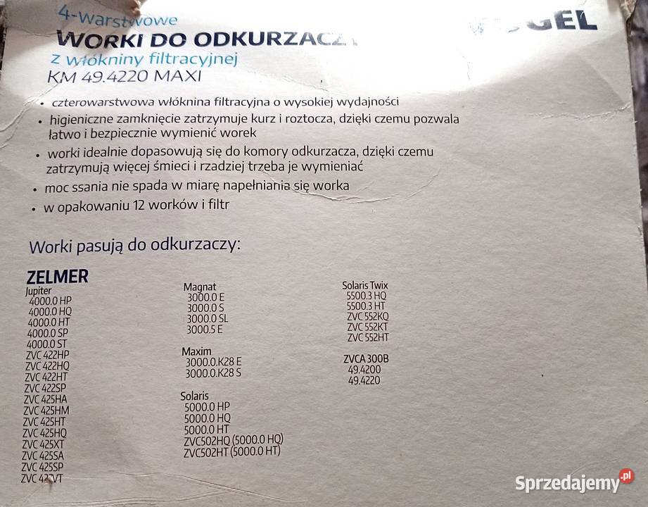 Worki do odkurzaczy Zelmer z włókniny Krosno