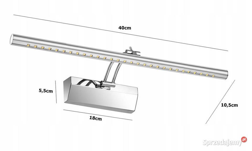 LAMPA KINKIET ŁAZIENKOWY LED LUSTRO 40 55 70 Choroszcz