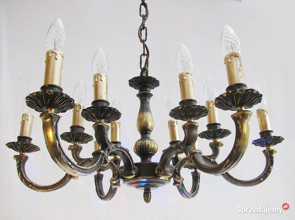 Żyrandol Lampa 12 punkt Mosiądz zachodniopomorskie Szczecinek