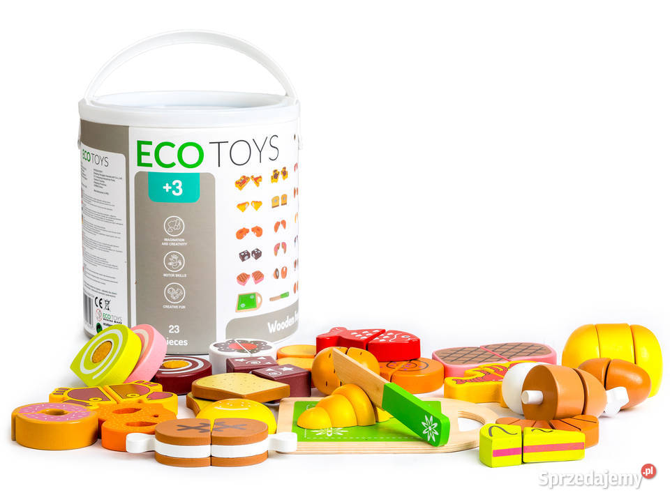 Drewniane jedzenie do krojenia 23 sztuki ECOTOYS Smogorzów